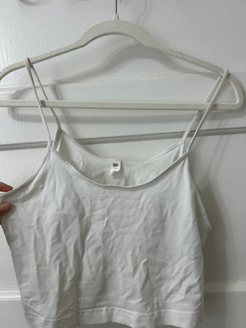 bp White Spaghetti Strap Cropped Camisole Top